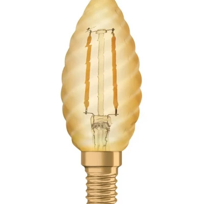 Vintage LED filamentová žárovka - E14, svíčka, 2,5W, 2400K (teplá bílá)