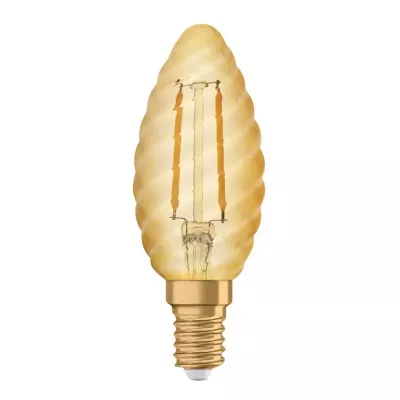 Vintage LED filamentová žárovka - E14, svíčka, 2,5W, 2400K (teplá bílá)