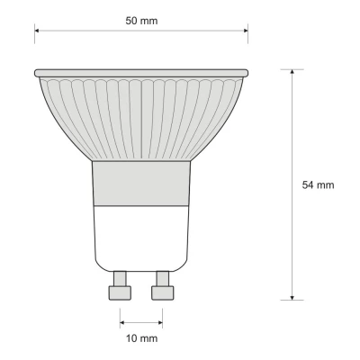 LED žárovka - GU10, 3W, 3000K (teplá bílá)