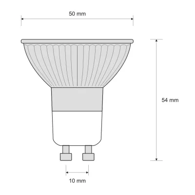 LED žárovka - GU10, 3W, 3000K (teplá bílá)
