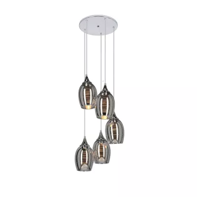 Závěsné moderní osvětlení MARINA - 5xE27, 60W, chromované