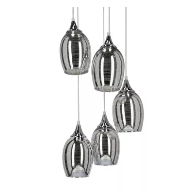 Závěsné moderní osvětlení MARINA - 5xE27, 60W, chromované