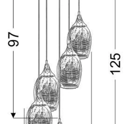 Závěsné moderní osvětlení MARINA - 5xE27, 60W, chromované