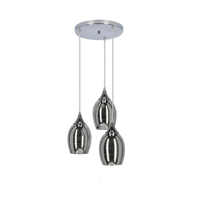 Závěsné moderní osvětlení MARINA - 3xE27, 60W, chromované