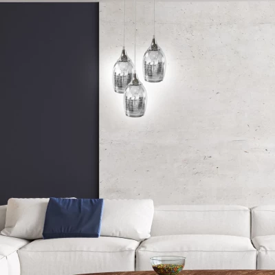 Závěsné moderní osvětlení MARINA - 3xE27, 60W, chromované