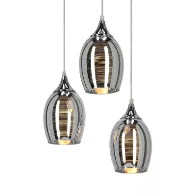Závěsné moderní osvětlení MARINA - 3xE27, 60W, chromované
