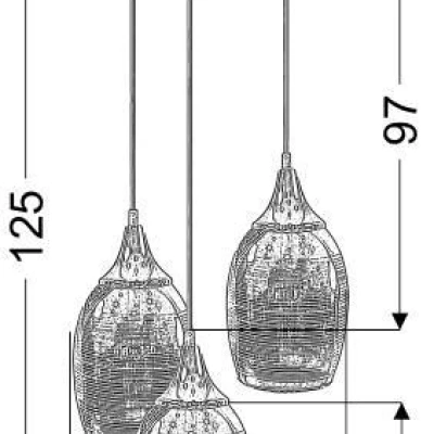 Závěsné moderní osvětlení MARINA - 3xE27, 60W, chromované