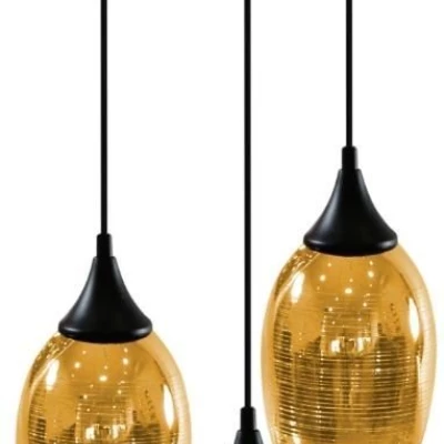 Závěsné moderní osvětlení MARINA - 3xE27, 60W, zlaté