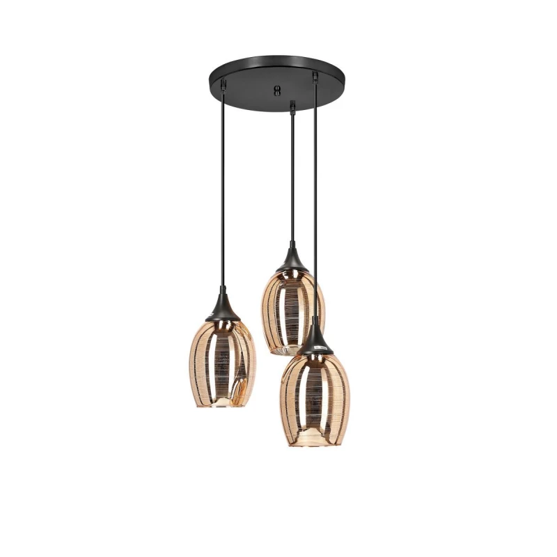 Závěsné moderní osvětlení MARINA - 3xE27, 60W, měděné