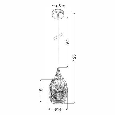 Závěsné moderní osvětlení MARINA - 1xE27, 60W, chromované