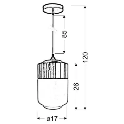 Moderní závěsné osvětlení MASALA - 1xE27, 60W, chromované / bílé