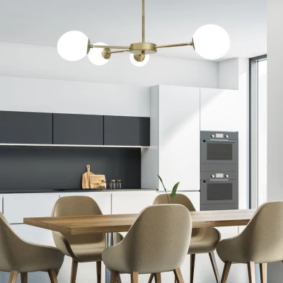 Závěsné moderní svítidlo MATI - 4xG9, 20W, mosazné / bílé