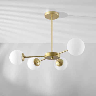 Závěsné moderní svítidlo MATI - 4xG9, 20W, mosazné / bílé