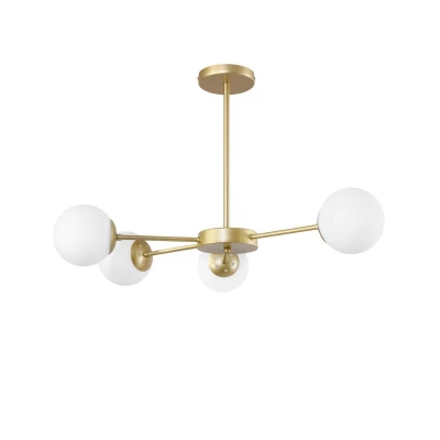 Závěsné moderní svítidlo MATI - 4xG9, 20W, mosazné / bílé