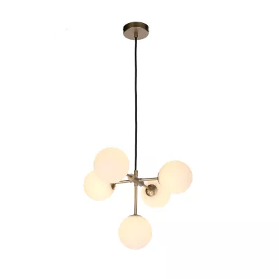 Závěsné moderní osvětlení MATI - 5xG9, 28W, mosazné / bílé