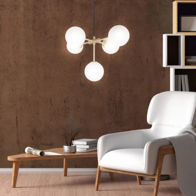 Závěsné moderní osvětlení MATI - 5xG9, 28W, mosazné / bílé