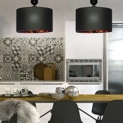 Moderní závěsné osvětlení MELBA, 1xE27, 60W, černé / měděné