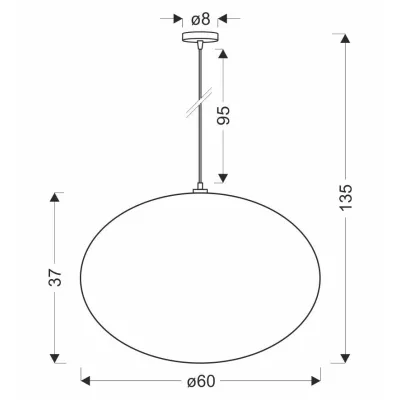 Závěsné designové osvětlení MELLOW - 1xE27, 40W, 60cm, černé / bílé