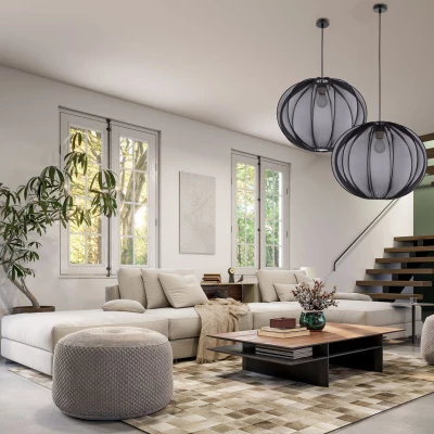 Závěsné designové osvětlení MELLOW - 1xE27, 40W, 52cm, černé