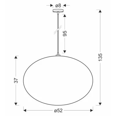 Závěsné designové osvětlení MELLOW - 1xE27, 40W, 52cm, černé