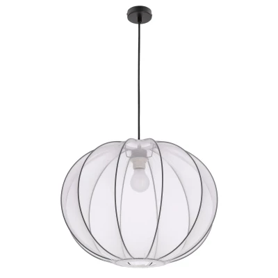 Závěsné designové osvětlení MELLOW - 1xE27, 40W, 52cm, černé / bílé