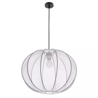 Závěsné designové osvětlení MELLOW - 1xE27, 40W, 52cm, černé / bílé