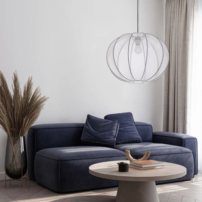 Závěsné designové osvětlení MELLOW - 1xE27, 40W, 52cm, černé / bílé