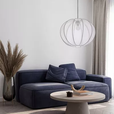 Závěsné designové osvětlení MELLOW - 1xE27, 40W, 52cm, černé / bílé