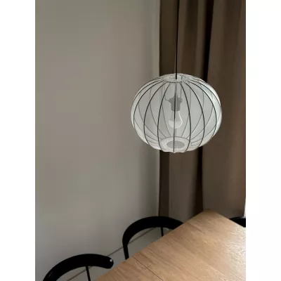 Závěsné designové osvětlení MELLOW - 1xE27, 40W, 52cm, černé / bílé