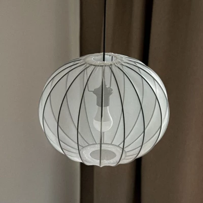 Závěsné designové osvětlení MELLOW - 1xE27, 40W, 52cm, černé / bílé