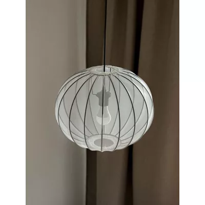 Závěsné designové osvětlení MELLOW - 1xE27, 40W, 52cm, černé / bílé