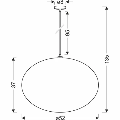 Závěsné designové osvětlení MELLOW - 1xE27, 40W, 52cm, černé / bílé
