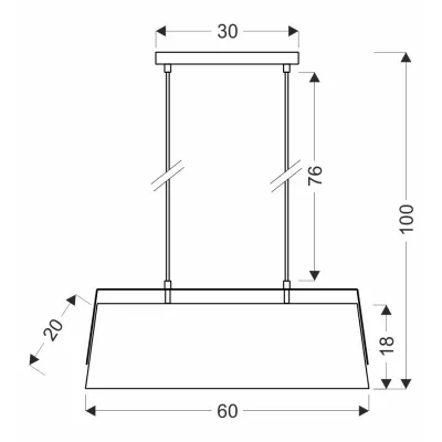 Závěsné osvětlení nad jídelní stůl MILBURY - 2xE27, 40W, černé / žluté
