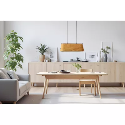 Závěsné osvětlení nad jídelní stůl MILBURY - 2xE27, 40W, černé / žluté