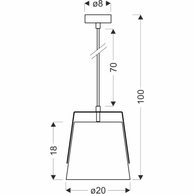 Závěsné osvětlení MILBURY - 1xE27, 40W, černé / žluté