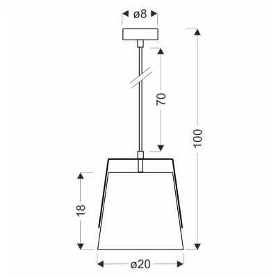 Závěsné osvětlení MILBURY - 1xE27, 40W, černé / žluté