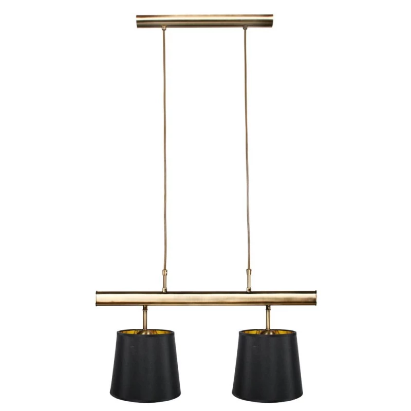 Závěsné osvětlení nad jídelní stůl MILONGA - 2xE27, 60W, patina / černé