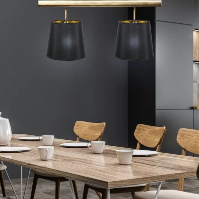 Závěsné osvětlení nad jídelní stůl MILONGA - 2xE27, 60W, patina / černé