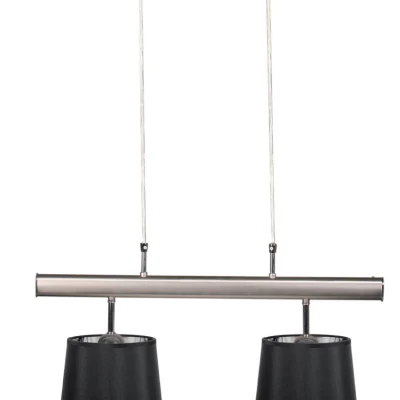 Závěsné osvětlení nad jídelní stůl MILONGA - 2xE27, 60W, stříbrné / černé