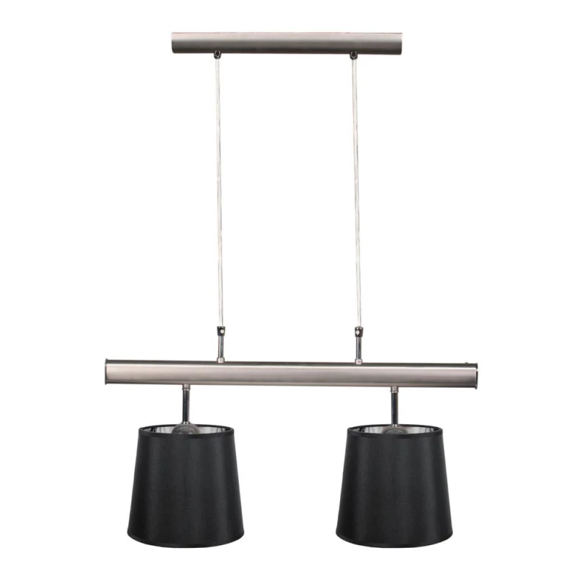 Závěsné osvětlení nad jídelní stůl MILONGA - 2xE27, 60W, stříbrné / černé