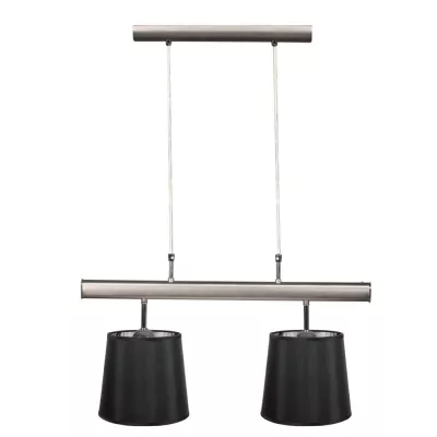 Závěsné osvětlení nad jídelní stůl MILONGA - 2xE27, 60W, stříbrné / černé