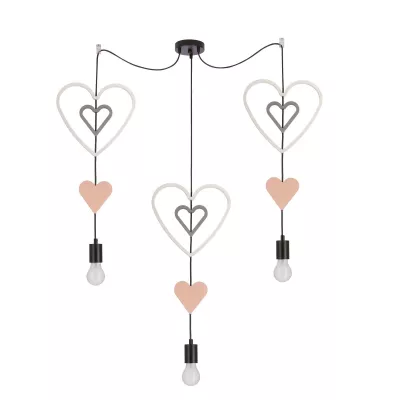 Dětské závěsné svítidlo MIRIDAM 2 - 3xE27, 20W, bílé / růžové / šedé