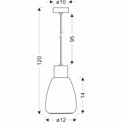 Moderní závěsné osvětlení MOLDO - 1xE27, 40W, černá / čiré sklo