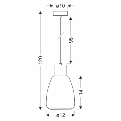 Moderní závěsné osvětlení MOLDO - 1xE27, 40W, černá / čiré sklo