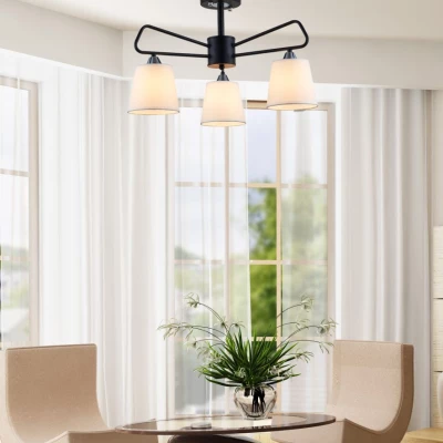 Závěsné tříramenné osvětlení MORLEY - 3xE14, 60W, černé / bílé