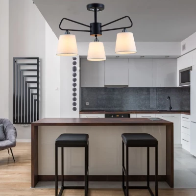 Závěsné tříramenné osvětlení MORLEY - 3xE14, 60W, černé / bílé