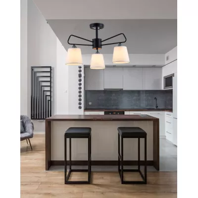 Závěsné tříramenné osvětlení MORLEY - 3xE14, 60W, černé / bílé