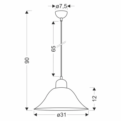Závěsný lustr MOSS - 1xE27, 60W, patina / bílý