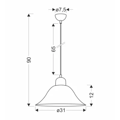 Závěsný lustr MOSS - 1xE27, 60W, patina / bílý