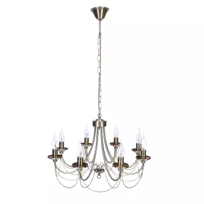 Klasický závěsný lustr na řetězu MUZA - 8xE14, 40W, patina